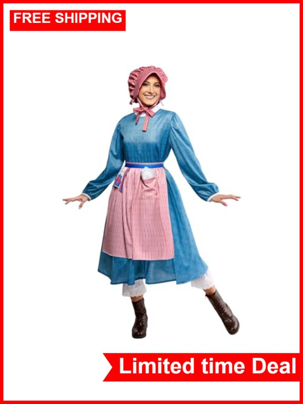 Adult Women's American Girl Kirsten Larson Costume Set, 100% Polyester